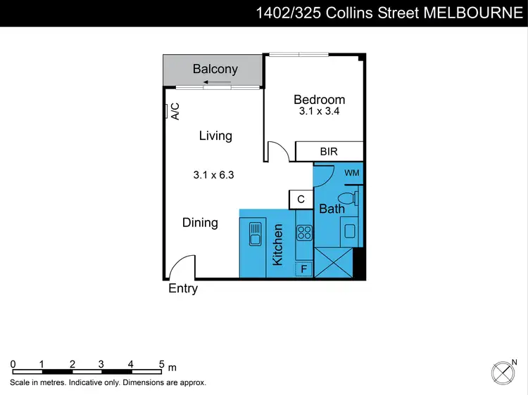 Floorplan of Homely apartment listing, 1402/325 Collins Street, Melbourne VIC 3000