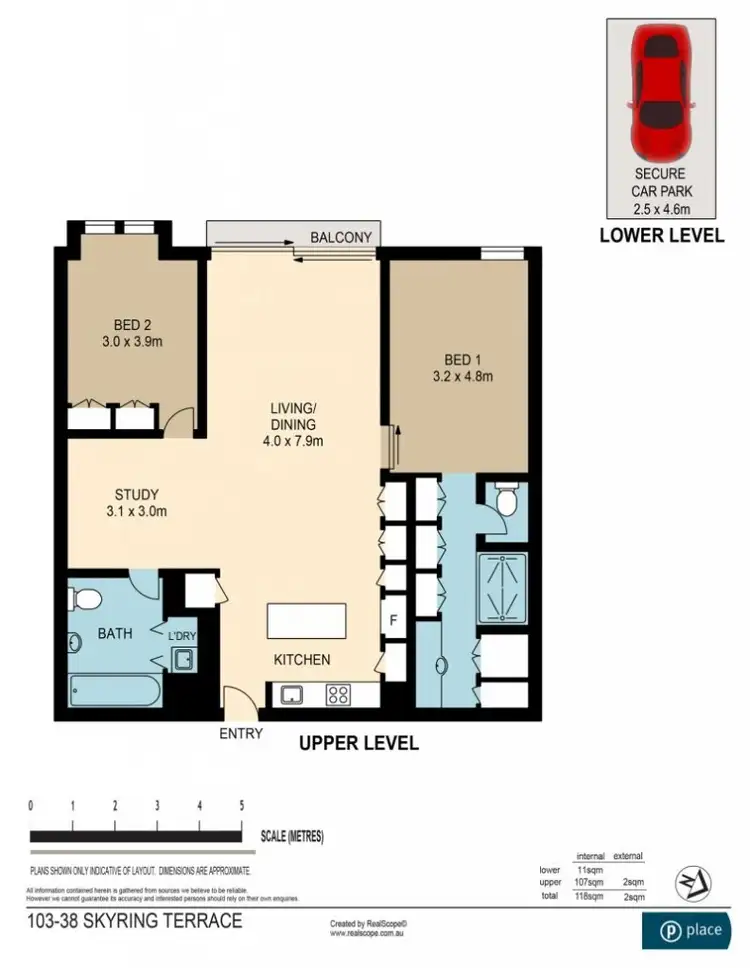 Floorplan of Homely apartment listing, 103/38 Skyring Terrace, Teneriffe QLD 4005