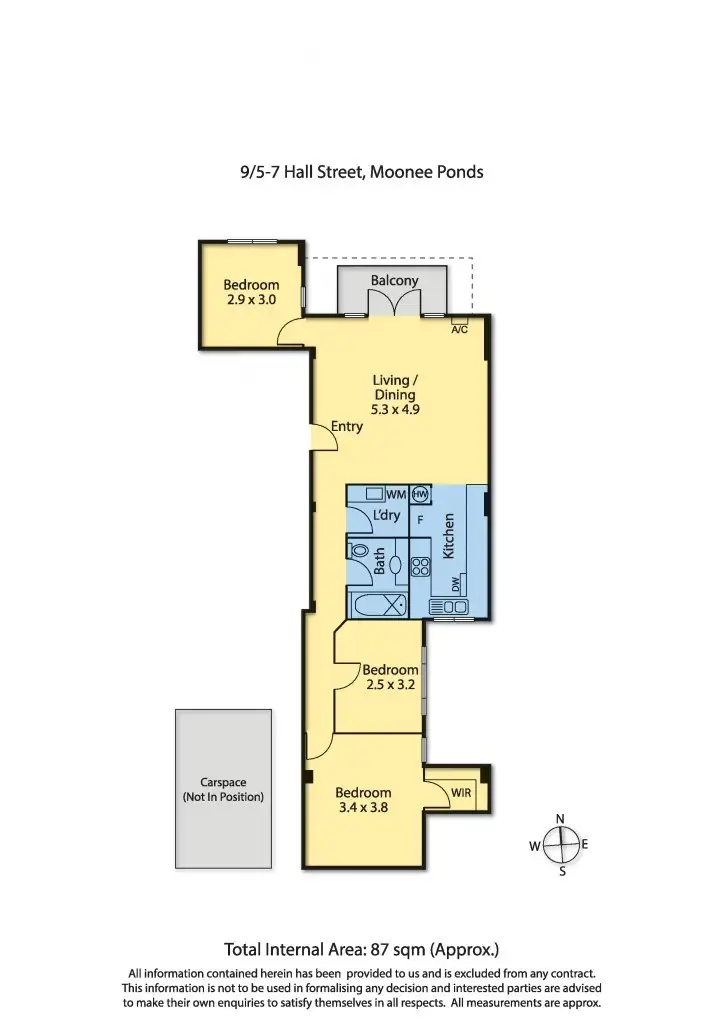 Floorplan of Homely apartment listing, 9/5-7 Hall Street, Moonee Ponds VIC 3039