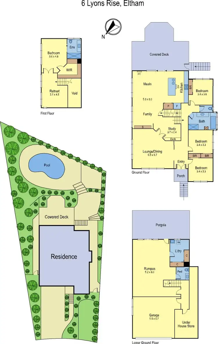 Floorplan of Homely house listing, 6 Lyons Rise, Eltham VIC 3095