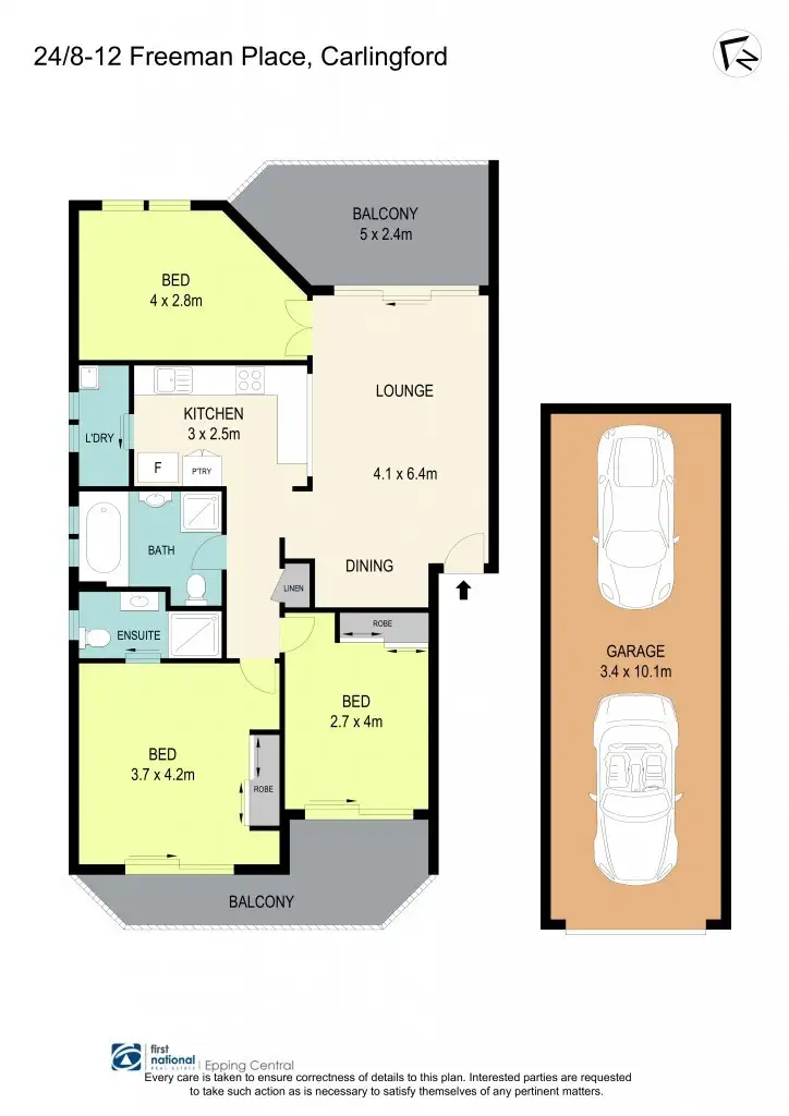 Floorplan of Homely apartment listing, 24/8-12 Freeman Place, Carlingford NSW 2118