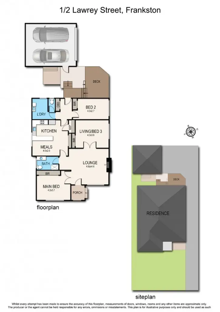 Floorplan of Homely unit listing, 1/2 Lawrey Street, Frankston VIC 3199