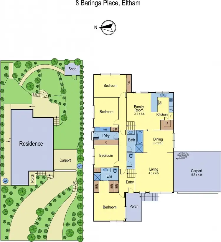 Floorplan of Homely house listing, 8 Baringa Place, Eltham VIC 3095
