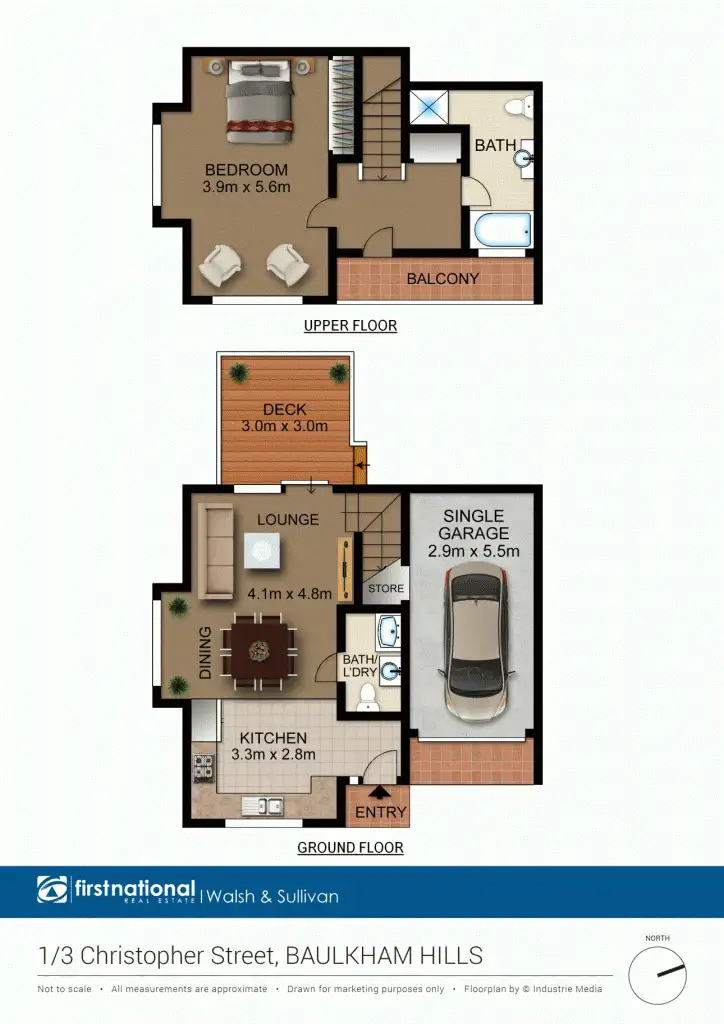 Floorplan of Homely townhouse listing, 1/3 Christopher Street, Baulkham Hills NSW 2153
