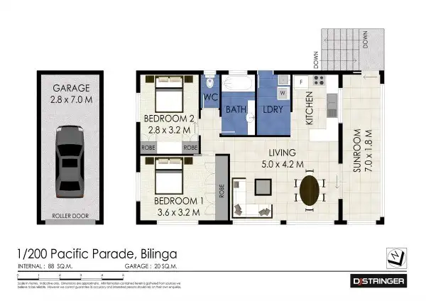 Floorplan of Homely unit listing, 1/200 Pacific Parade 'Beachside', Bilinga QLD 4225