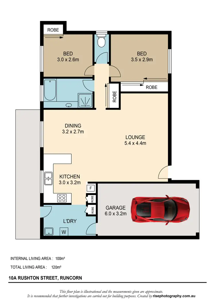 Floorplan of Homely semi-detached listing, 10A Rushton Street, Runcorn QLD 4113