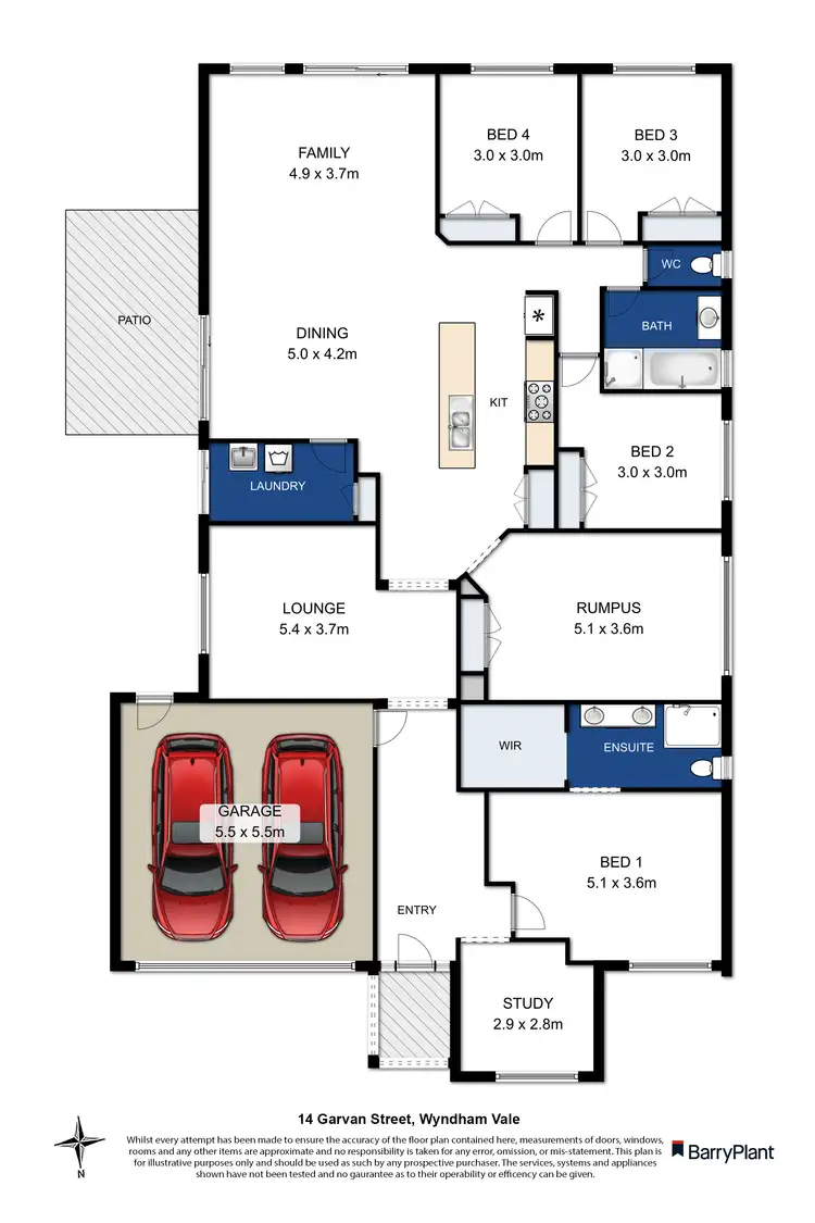 Floorplan of Homely house listing, 14 Garvan Street, Wyndham Vale VIC 3024