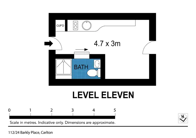Floorplan of Homely studio listing, 112/24 Barkly Place, Carlton VIC 3053