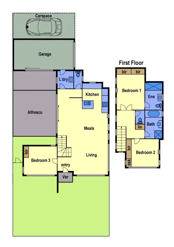 Floorplan of Homely townhouse listing, 1/148 Boldrewood Parade, Reservoir VIC 3073