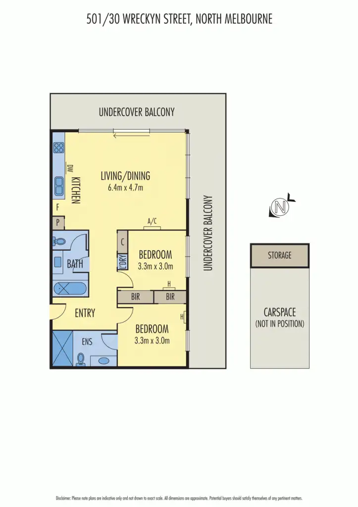 Floorplan of Homely apartment listing, 501/30 Wreckyn Street, North Melbourne VIC 3051
