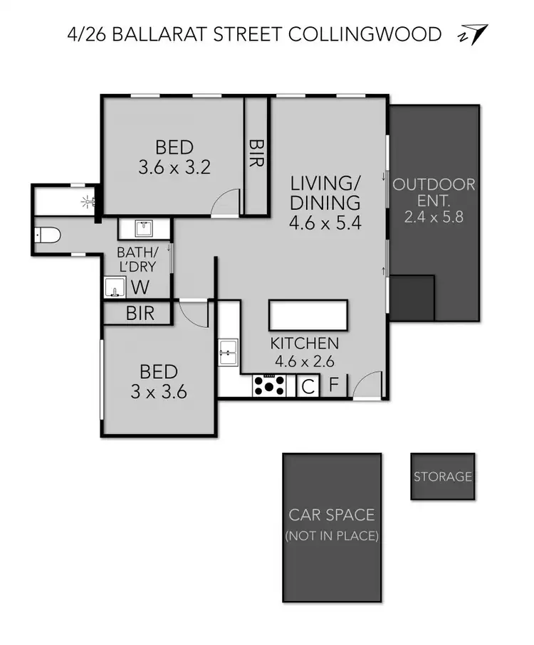 Floorplan of Homely apartment listing, 4/26 Ballarat Street, Collingwood VIC 3066