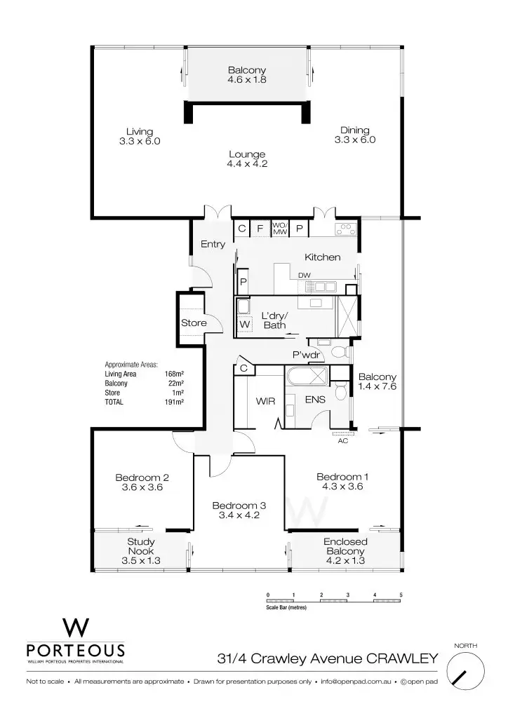 Floorplan of Homely apartment listing, 31/4 Crawley Avenue, Crawley WA 6009