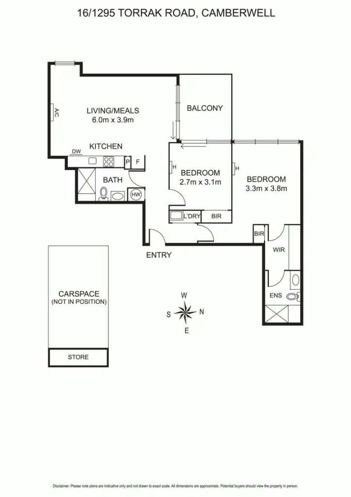 Floorplan of Homely apartment listing, 16/1295 Toorak Road, Camberwell VIC 3124