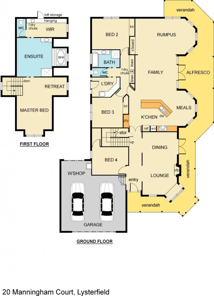 Floorplan of Homely house listing, 20 Manningham Court, Lysterfield VIC 3156