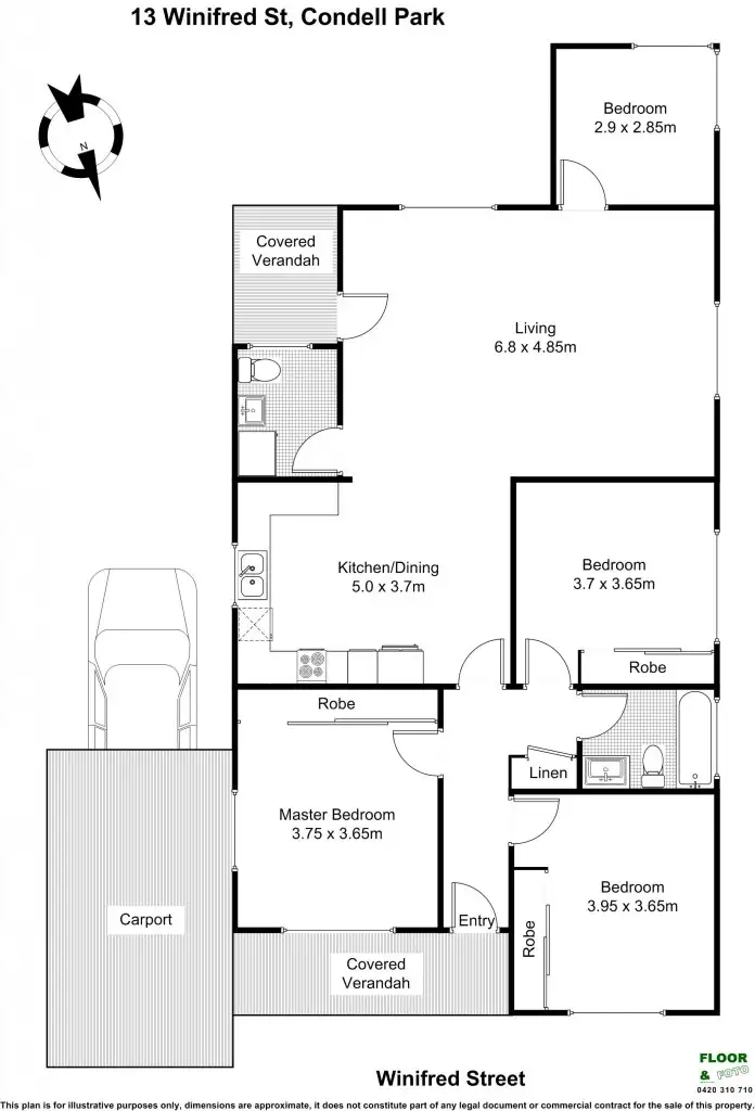 Floorplan of Homely house listing, 13 Winifred St, Condell Park NSW 2200