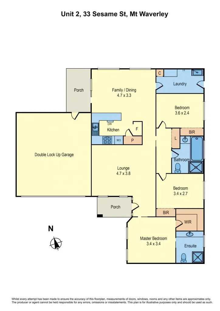 Floorplan of Homely townhouse listing, 2/33 Sesame Street, Mount Waverley VIC 3149