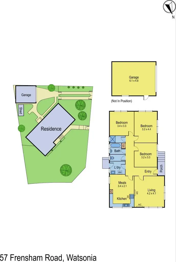 Floorplan of Homely house listing, 57 Frensham Road, Watsonia VIC 3087