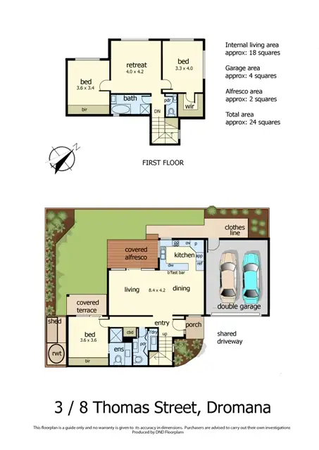 Floorplan of Homely townhouse listing, 3/8 Thomas Street, Dromana VIC 3936