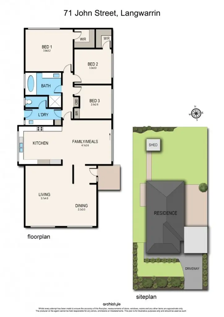 Floorplan of Homely house listing, 71 John Street, Langwarrin VIC 3910