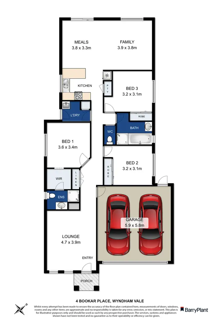 Floorplan of Homely house listing, 4 Bookar Place, Wyndham Vale VIC 3024