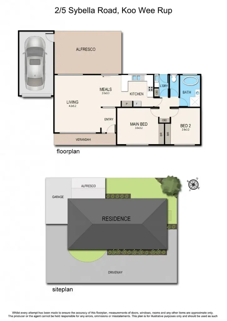 Floorplan of Homely unit listing, 2/5 Sybella Avenue, Koo Wee Rup VIC 3981