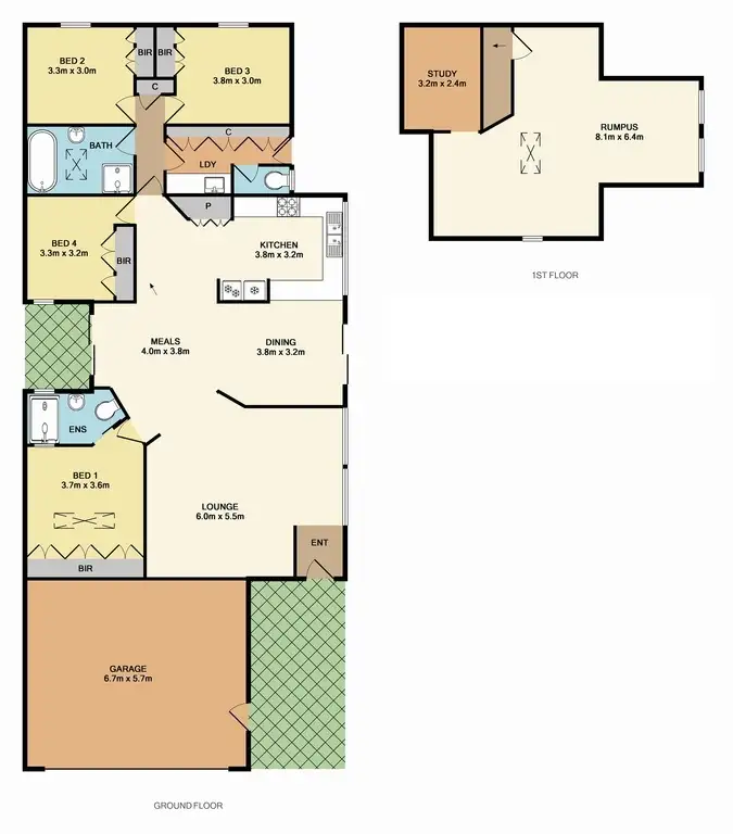 Floorplan of Homely house listing, 1 Roslyn Way, Whittlesea VIC 3757