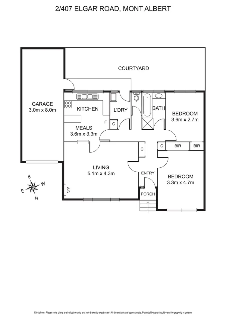 Floorplan of Homely unit listing, 2/407 Elgar Road, Mont Albert VIC 3127