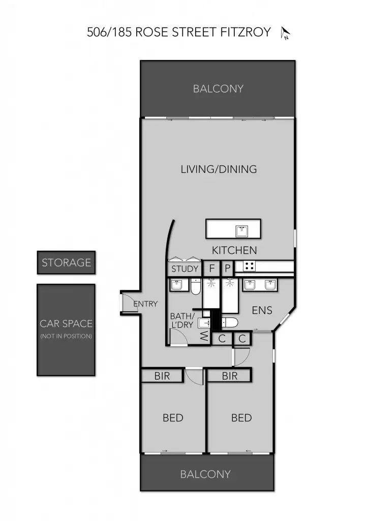 Floorplan of Homely apartment listing, 506/185 Rose Street, Fitzroy VIC 3065