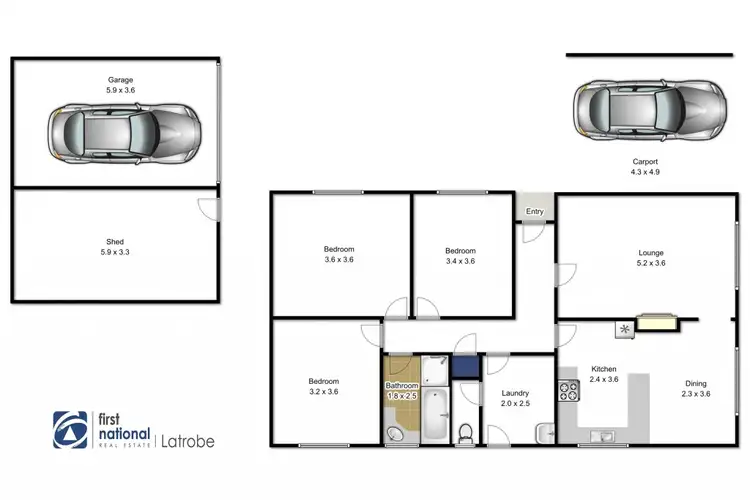 Floorplan of Homely house listing, 3 Mates Street, Traralgon VIC 3844