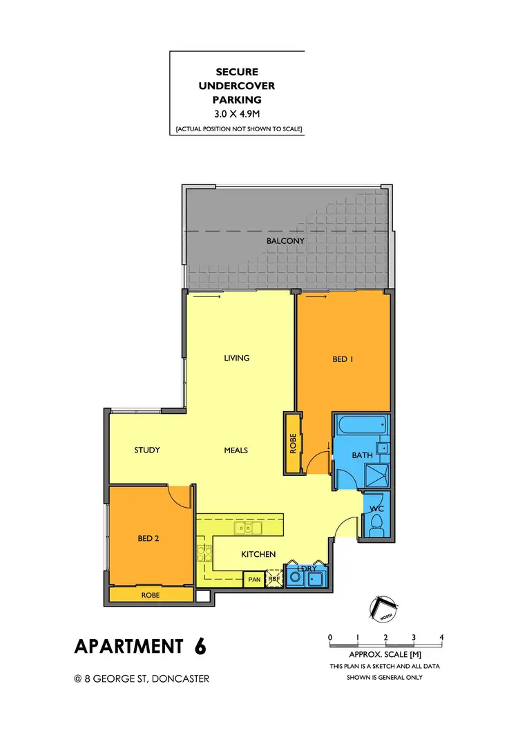 Floorplan of Homely apartment listing, 6/8 George Street, Doncaster East VIC 3109