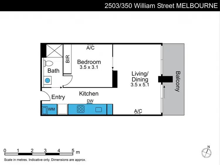 Floorplan of Homely apartment listing, 2503/350 William Street, Melbourne VIC 3000
