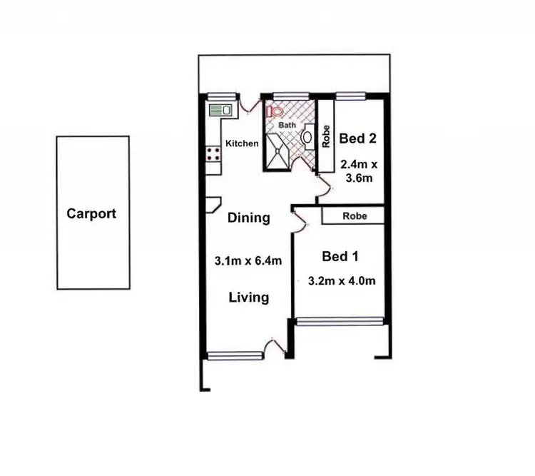 Floorplan of Homely unit listing, 2/11 Torrens Avenue, Klemzig SA 5087
