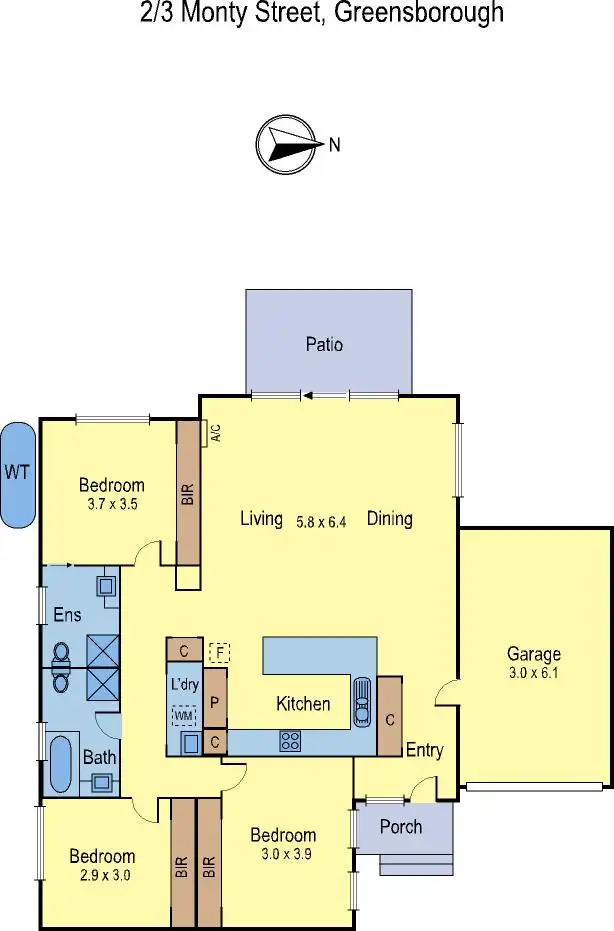 Floorplan of Homely house listing, 2/3 Monty Street, Greensborough VIC 3088