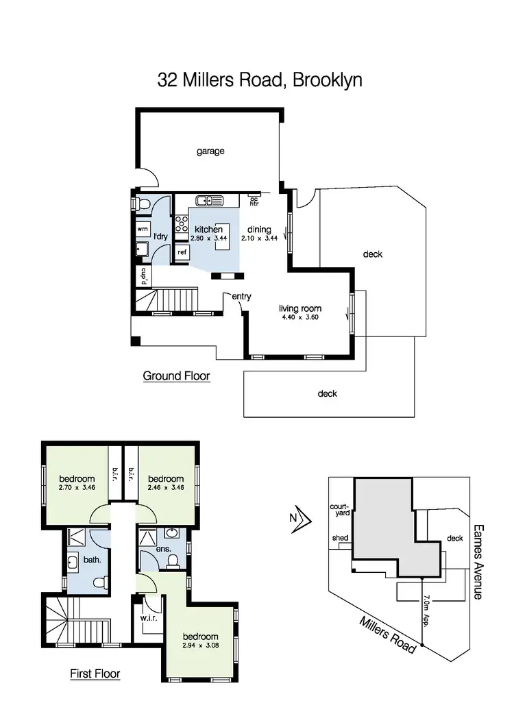 Floorplan of Homely townhouse listing, 32 Millers Road, Brooklyn VIC 3012
