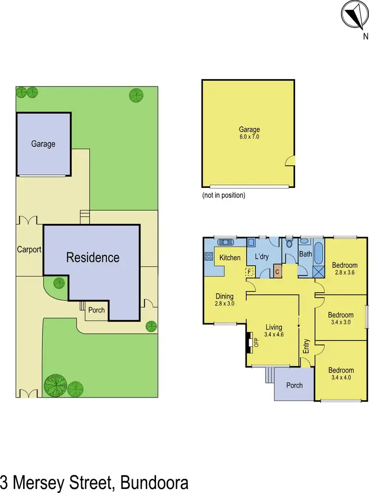 Floorplan of Homely house listing, 3 Mersey Street, Bundoora VIC 3083