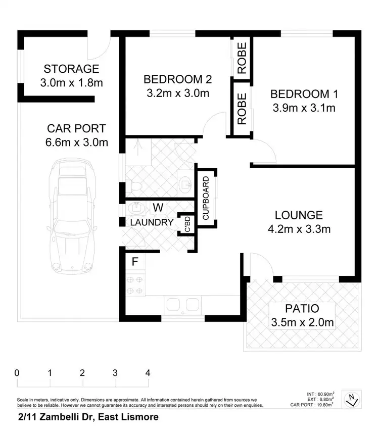 Floorplan of Homely unit listing, 2/11 Zambelli Drive, East Lismore NSW 2480