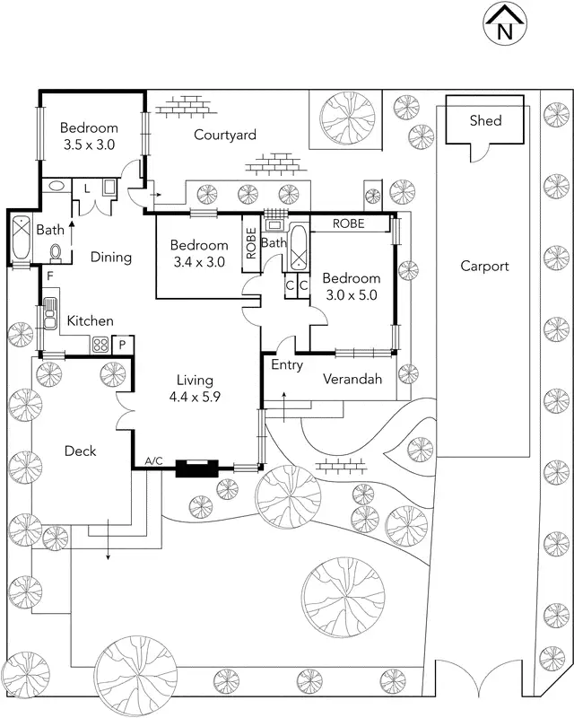 Floorplan of Homely house listing, 119 Clyde Street, Thornbury VIC 3071