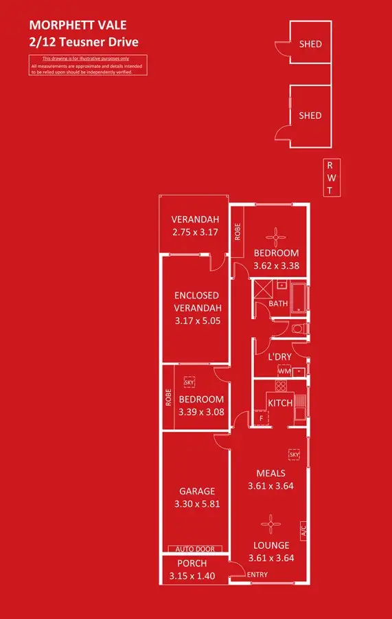 Floorplan of Homely unit listing, 2/12 Teusner Drive, Morphett Vale SA 5162