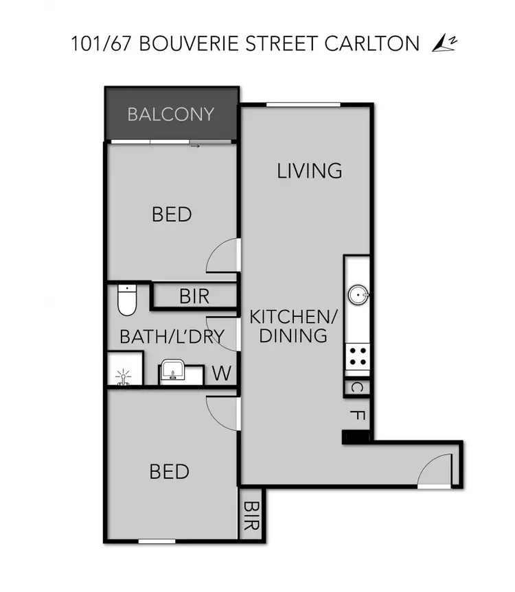 Floorplan of Homely apartment listing, 101/67 Bouverie Street, Carlton VIC 3053