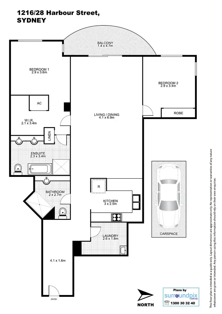 Floorplan of Homely apartment listing, 28 Harbour Street, Sydney (CBD) NSW 2000