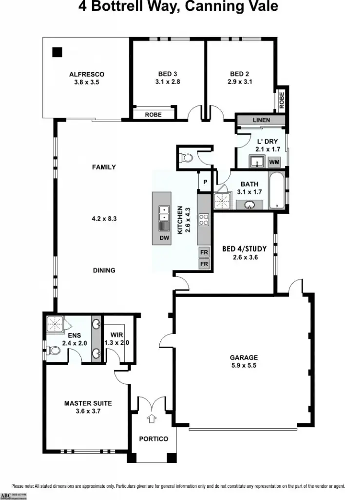 Floorplan of Homely house listing, 4 Bottrell Way, Canning Vale WA 6155