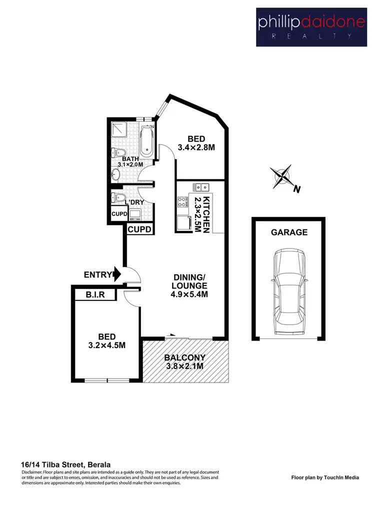 Floorplan of Homely unit listing, 16/14 Tilba Street, Berala NSW 2141