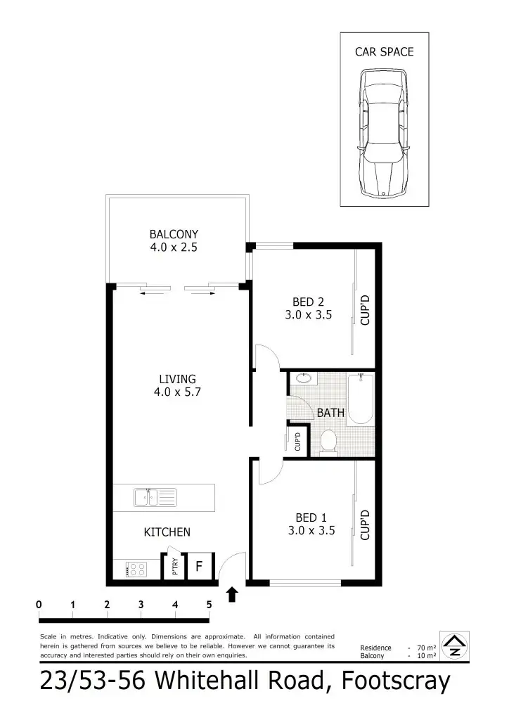 Floorplan of Homely apartment listing, 23/53-65 Whitehall Street, Footscray VIC 3011