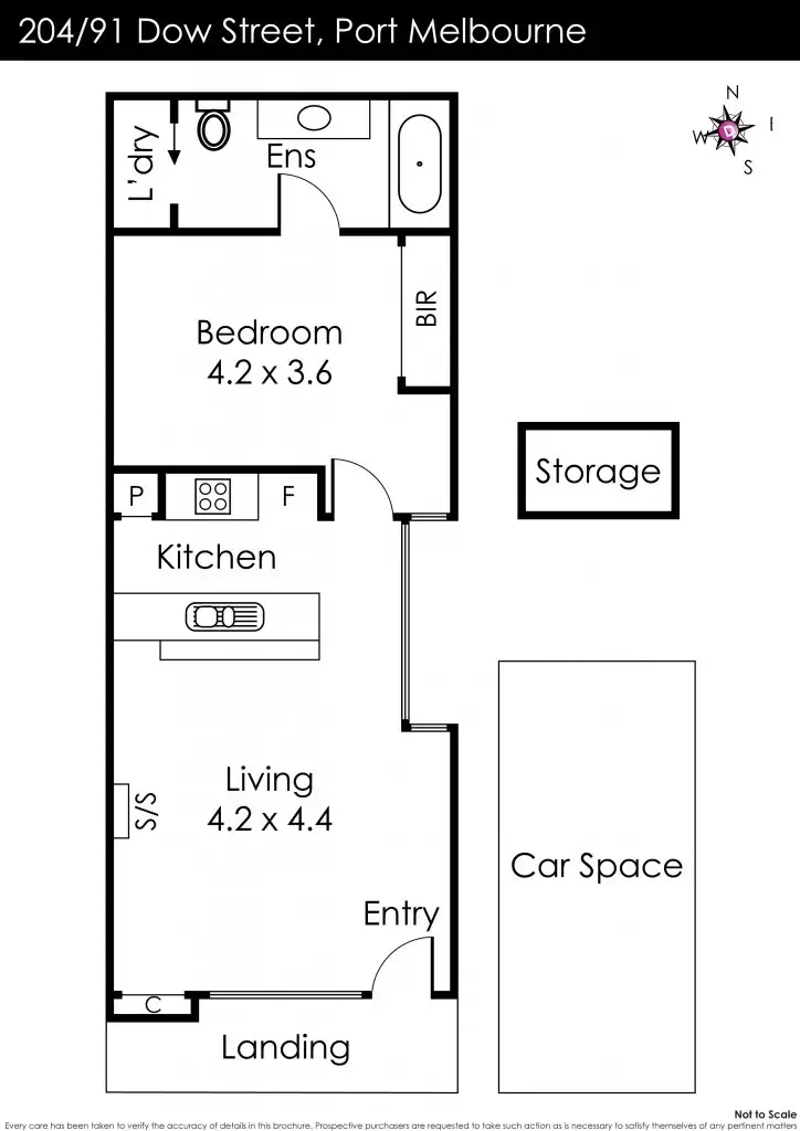 Floorplan of Homely apartment listing, 204/91 Dow Street, Port Melbourne VIC 3207
