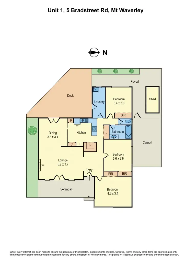 Floorplan of Homely unit listing, 1/5 Bradstreet Road, Mount Waverley VIC 3149