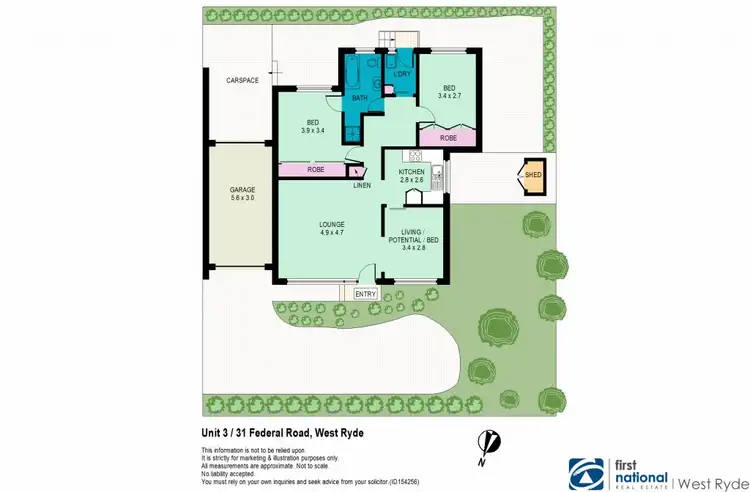 Floorplan of Homely villa listing, 3/31 Federal Road, West Ryde NSW 2114