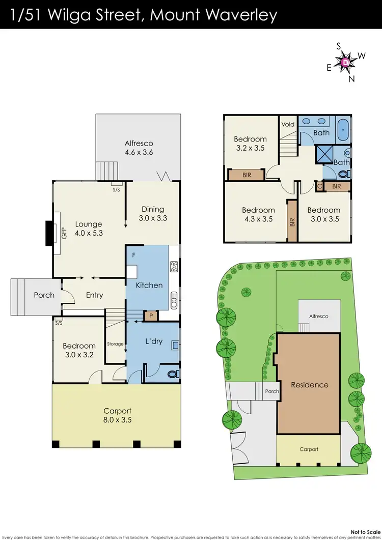 Floorplan of Homely townhouse listing, 1/51 Wilga Street, Mount Waverley VIC 3149