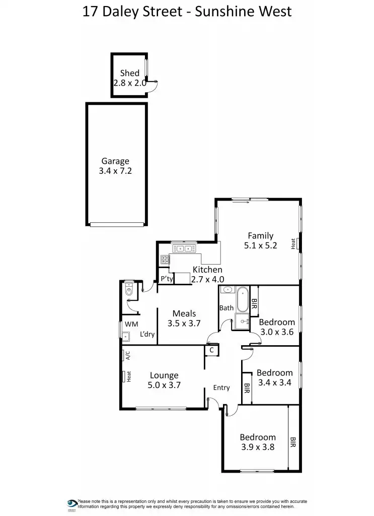 Floorplan of Homely house listing, 17 Daley Street, Sunshine West VIC 3020