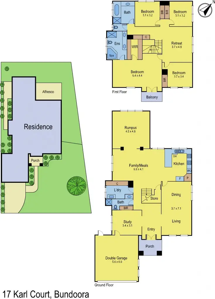 Floorplan of Homely house listing, 17 Karl Court, Bundoora VIC 3083