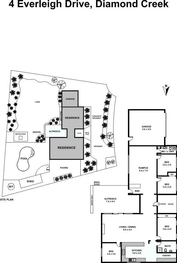 Floorplan of Homely house listing, 4 Everleigh Drive, Diamond Creek VIC 3089
